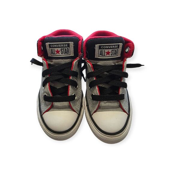 Toddler Converse All Star High Top Gray Red Shoes US Size 11 - Picture 1 of 6